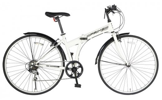 700C６スピード折りたたみクロスバイク　色：ホワイト
