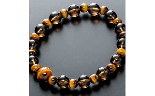 数珠ブレスレット　虎目石&茶水晶【1017403】