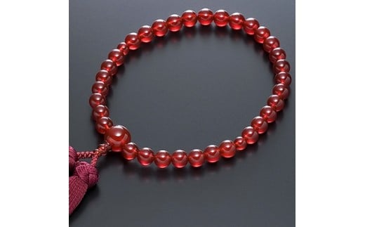 数珠 女性用 『赤瑪瑙』 正絹房 桐箱入【1026094】