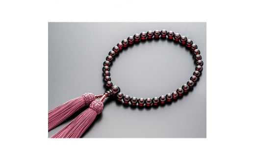 数珠 女性用 ガーネット 正絹細房【1032175】