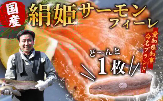 国産サーモン 生食可 絹姫サーモン 冷凍フィーレ 1枚 (300g～400g) サーモン スペシャルトラウト トラウトサーモン 鮭 魚 刺身 お刺身 無添加 絹姫 ブランド マス アマゴ ご当地 天然 産地直送 川育ち 味付けなし 魚介 魚介類 -033