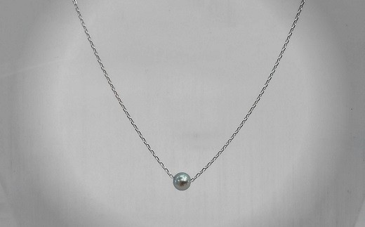 P-53伊勢志摩あこや本真珠ベビーパールブラックネックレスK18WG