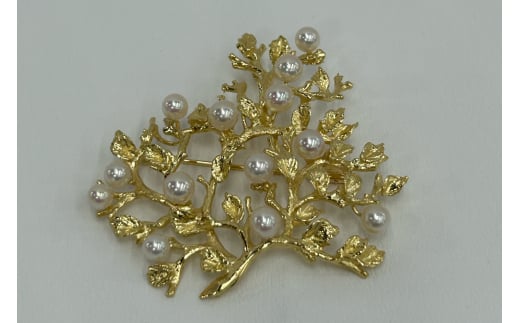 700-15あこや真珠　K18YG　ブローチ（70ｃ-Si）