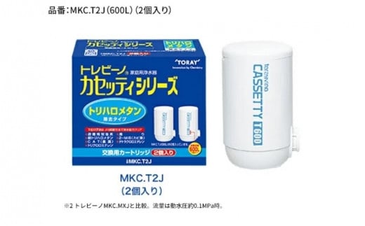 トレビーノ（R）　カセッティシリーズ　交換用カートリッジMKC．T2J / 蛇口直結型 浄水器 お水 濾過 ろ過 節水 おすすめ 除去 家庭用 活性炭 交換 カートリッジ トリハロメタン 塩素 カビ臭