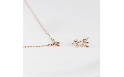 10金ピンクゴールド ネックレス＆ピアスセット K10-KN01026-KP01027 [AM309] / 金 ピンクーゴールド ネックレス ピアス セットアクセサリー ギフト プレゼント