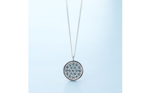 プラチナ900 ラボブルーダイヤ0.095ct パヴェネックレス PT900-N002BL [AM316] / プラチナ900 ブルーダイヤモンド ダイヤモンド ダイアモンド ダイヤ パヴェネックレス アクセサリー ギフト プレゼント