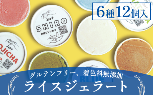 ライスジェラート 12個 セット(6種×各2個) アイス ジェラート 詰め合わせ お米 こしひかり コシヒカリ ライスミルク スイーツ 低カロリー[№5716-0389]