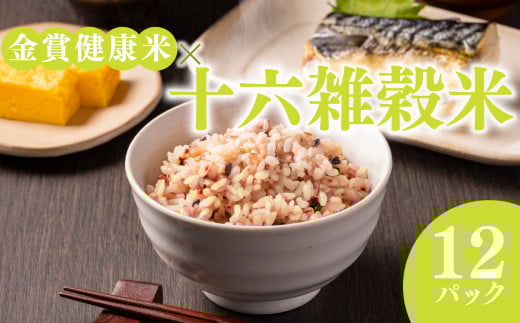 ご飯パック 金賞 健康米 十六雑穀米  120g×12個入り 国産 レンチン もち麦 軽食 夜食 簡単 白米 麦 食物繊維 ビタミン 御飯 ごはん パック ご飯 パックライス