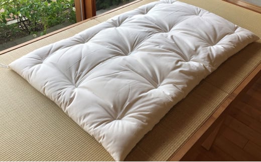 自然素材の手作りベビー敷きふとん+和晒しガーゼで作ったカバー(アイボリー)のセット