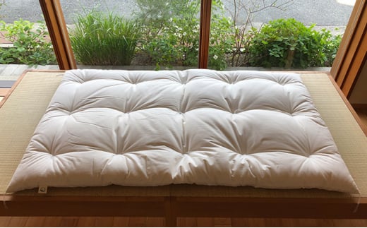 自然素材の手作りこども敷きふとん+和晒しガーゼ で作ったカバー(ピンク)のセット