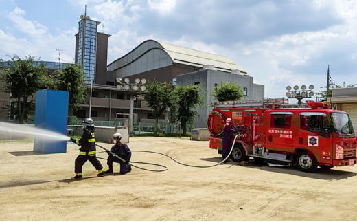 消防士体験チャレンジ＆はしご車から見る「世界遺産」 ／ 消防体験 特殊車両 体験チケット 大阪府