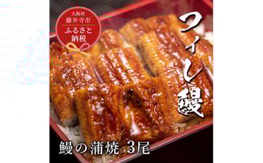 No.283 【鰻セレブ】鰻の蒲焼 3尾 / 美陵鰻 みささぎうなぎ フィレ鰻 ブランドうなぎ ウナギ 大阪府 特産品