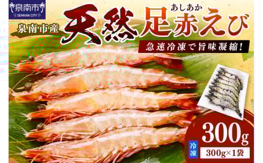 大阪府泉南市産 天然足赤エビ 300g【058D-008】
