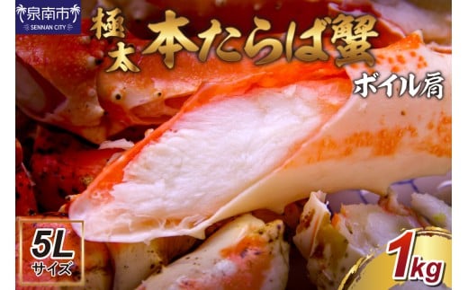 【1肩約1kgの極太5Lサイズ】本たらば蟹 ボイル肩 約1kg 折れなし選別【087C-053】