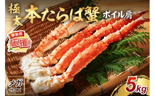 【2肩約5kgの超極太10L以上メガサイズ】本たらば蟹 ボイル肩 約5kg【ふるさと納税3.0】【087A-006】