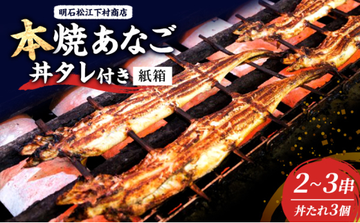 本焼あなご2～3串・丼タレ3個(紙箱) 串焼き 蒲焼 穴子 アナゴ 焼き穴子 穴子丼 あなご丼 新鮮 おつまみ おかず お取り寄せ 明石市 兵庫県
