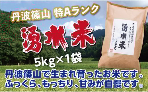 【令和7年産】丹波篠山産 特Aランク 湧水米(わきみずまい)5kg×1袋 兵庫県 丹波篠山市 白米 100%単一原料米 産地直送米 おいしい お米 精米 ブランド おこめ 健康 送料無料 おすすめ 人気 口コミ