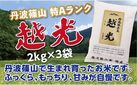 【令和7年産】丹波篠山産 特Aランク 越光 (2kg×3袋) 兵庫県 丹波篠山市 白米 100%単一原料米 産地直送米 おいしい お米 精米 コシヒカリ ブランド おこめ 健康 送料無料 おすすめ 人気 口コミ