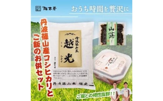 丹波篠山産越光とご飯のお供セット 兵庫県 丹波篠山市 白米 100%単一原料米 産地直送米 贈答 おいしい お米 精米 コシヒカリ ブランド おこめ 健康 ギフト 内祝い 贈り物 送料無料 おすすめ 人気 口コミ
