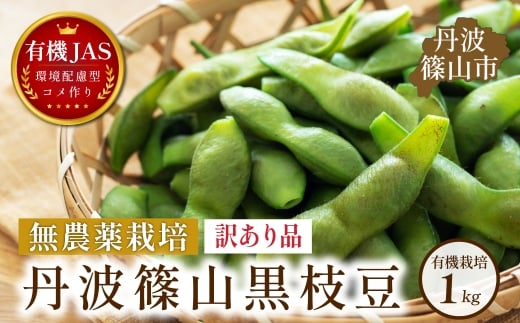 [訳あり]有機JAS認定 無農薬栽培 丹波篠山 黒枝豆 手選別 1kg│丹波篠山 黒枝豆 黒豆 丹波枝豆 丹波黒大豆枝豆 安全・安心 有機栽培 無農薬 有機JAS 新鮮 枝豆 豆 おつまみ 晩酌 黒枝豆 訳あり品 わけあり ワケアリ