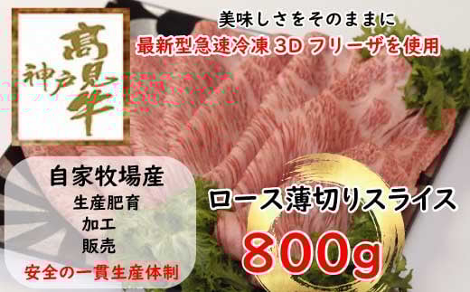 神戸髙見牛極みロース薄切り  800g