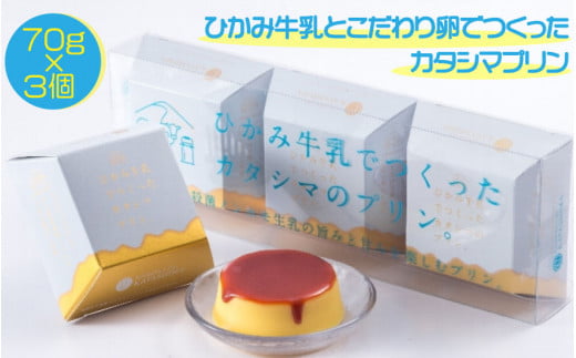 ひかみ牛乳とこだわり卵でつくった カタシマプリン