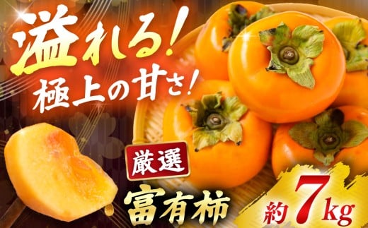 富有柿 7kg 箱 サイズおまかせ( 24個 ~ 28個 ) |  フルーツ くだもの 果物 柿 かき カキ 奈良県 五條市 果実 11月 12月 発送 秋 旬 味覚 グルメ お取り寄せ 送料無料 大容量 どっさり 農家直送 産地直送 ビタミン タンニン 食物繊維 豊富 美容 健康 熊代農園 特産品 多汁 甘い 柔らかい ジューシー 甘柿 王様
