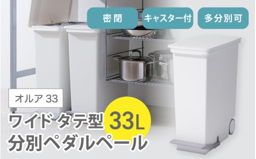 オルア33スリム タテ型 分別ペダル ペール LBD-14/ライクイット like-it  オシャレ ゴミ箱 日本製【like005】