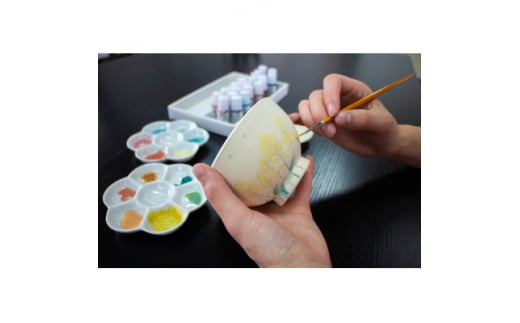 うぶすなの郷 TOMIMOTOの ふるさと納税 ペアランチ+陶芸絵付け体験(2名様分)【1380774】