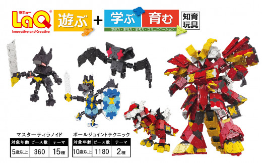 LaQ マスターティラノイド+ボールジョイントテクニック | ラキュー laq おもちゃ オモチャ 玩具 パズル パズルブロック 論理的 思考力 育む 知育玩具 創作活動 日本製 つくって楽しい ブロック 誕生日 入学 入園 お祝い プレゼント ヨシリツ 株式会社 奈良県 大淀町