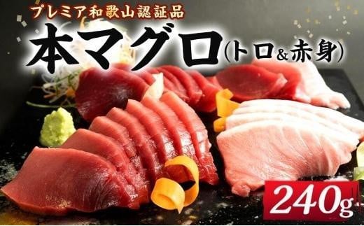 プレミア和歌山認証品 本マグロ（養殖）トロ＆赤身セット　240g［年末発送（12月25日から30日発送）］［KS11］