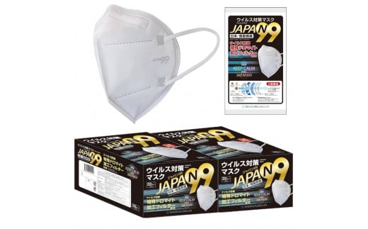 R1-8【日本製】ジャパン99 5層構造 特許取得済み 特殊ドロマイト加工フィルター採用 マスク 個包装 20枚入×2箱
