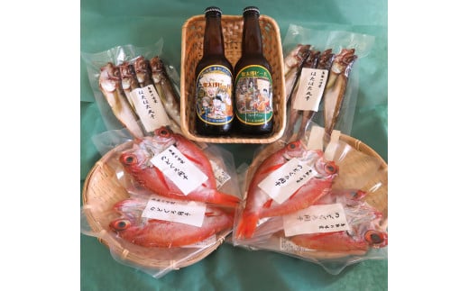 C108おすすめ干物セットと鬼太郎ビール