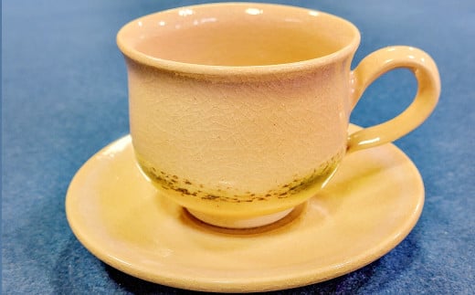 雪舟焼 コーヒーカップ＆ソーサー（雲模様グリーン）【和陶器 陶器 コーヒーカップ  受皿 セット 雪舟焼 カップ ソーサー コップ ギフト プレゼント 贈答 贈り物】