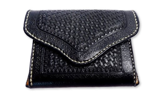 牛革ハンドメイド 小銭入れ（黒）【ハンドメイド 小銭入れ バスケットスタンド マジック磁石 革 天然素材 高級感 経年変化 牛革 男性 女性 メンズ レディース ギフト プレゼント 贈答 贈り物 コインケース 財布 小銭ケース】