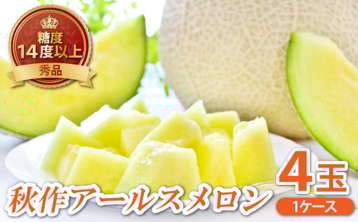 アールスメロン 秀品 1c/s(4玉)【秋作】【先行予約 メロン 4玉 期間限定 季節限定 早期予約 果物 くだもの フルーツ アールスメロン めろん 秀品 1ケース 糖度14度以上 秋作 青肉 10月上旬~10月下旬発送】