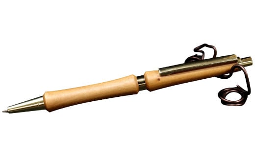 ハンドメイドシャープペンシル（ノック式）ヤナギ 1本【手作り 木 木材 世界でひとつ 個性 天然 木目 シャーペン ガンメタ シルバー ゴールド ギフト プレゼント お祝い】