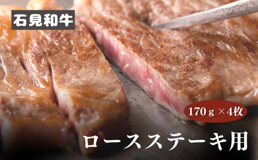 070022黒毛和牛/年間生産200頭 石見和牛ロースステーキ用 (約170g×4枚)
