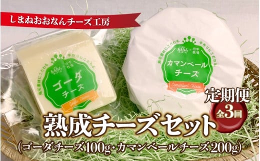 【定期便3回】熟成チーズセット( ゴーダチーズ100g・カマンベールチーズ200g)