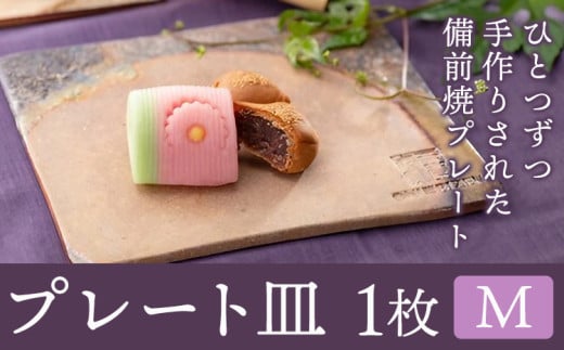 プレート皿 1枚 Mサイズ 亜登武窯《90日以内に出荷予定(土日祝除く)》岡山県 浅口市 食器 プレート 皿 備前焼 送料無料 st-p