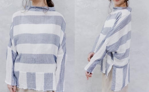 FTスタンドカラー 柄:太ストライプ(横)