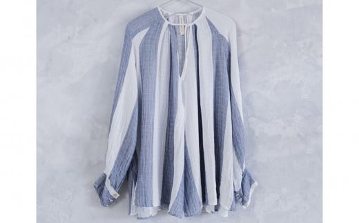 チョーカーブラウス 柄:太ストライブ(縦)