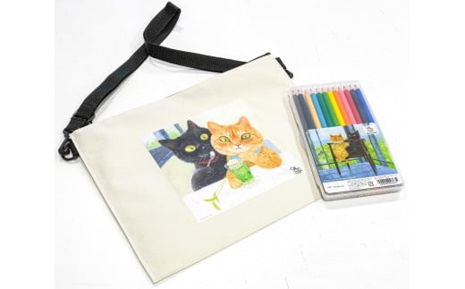 町田尚子描き下ろしサコッシュ&色鉛筆【かばん ファッション 玩具 雑貨 日用品 人気 おすすめ】