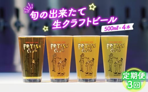 No.210 【定期便3回】新鮮で芳ばしい「旬の出来たて生クラフトビール」醸造所直送500ml缶4本 / ビール 定期便 クラフトビール IPA 新鮮 酒 アルコール フルーティ 山口県 特産品