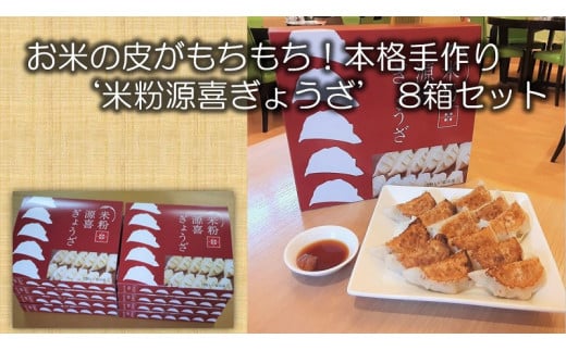 お米の皮がもちもち!本格手作り‘米粉源喜ぎょうざ’12個入×8箱セット C-48