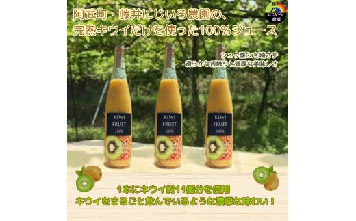 阿武町産 完熟キウイ 100%ジュース 500ml×3本セット 高品質 高濃度 滑らか果実感  1本にキウイ11個分 キウイ100% 果汁100% 自然の甘み まるごとキウイ 果実飲料