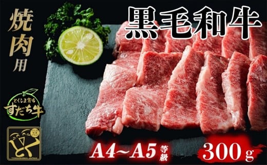 すだち牛 黒毛和牛 （ 焼き肉用 ） 300g 国産 牛肉 焼き肉 焼肉 赤身 冷凍 お肉 肉 ブランド 和牛 霜降り カット 小分け 人気 10000円