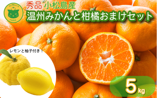 温州みかんと柑橘おまけセット 5kg 2025年10月順次発送 みかん ミカン 蜜柑 甘い フルーツ 柑橘 ジュース ゆず レモン 小松島市