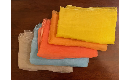 ストール シルク オーガンジー 30cm×200cm 天然染料 日本茜 藍 藍染め 茜染め メリケンカルカヤ シラカシ 絹 軽量 ファッション おしゃれ 日よけ 体温調整 ギフト プレゼント 贈答 おすすめ 母の日