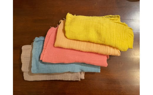 ストール オーガニック コットン 45cm×200cm 天然染料 日本茜 藍 藍染め 茜染め メリケンカルカヤ シラカシ 綿 ファッション おしゃれ 軽量 日よけ 体温調整 ギフト プレゼント 贈答 おすすめ 母の日